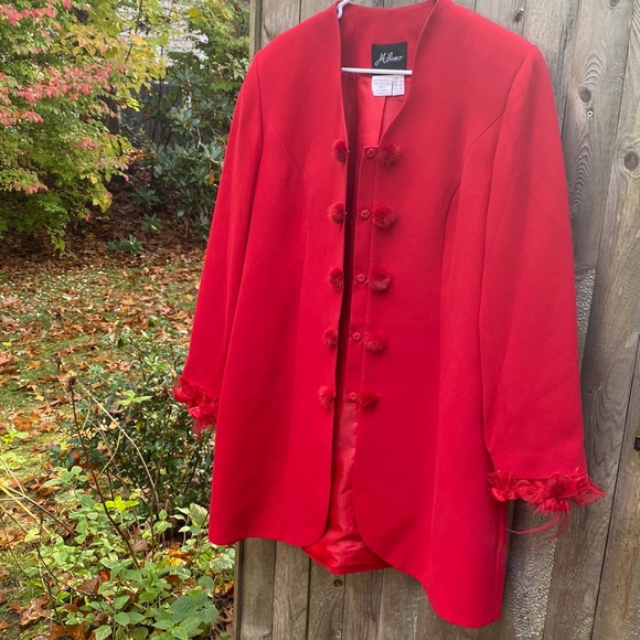 Red Long Blazer Jacket Coat by Milano size 14 - Picture 1 of 7